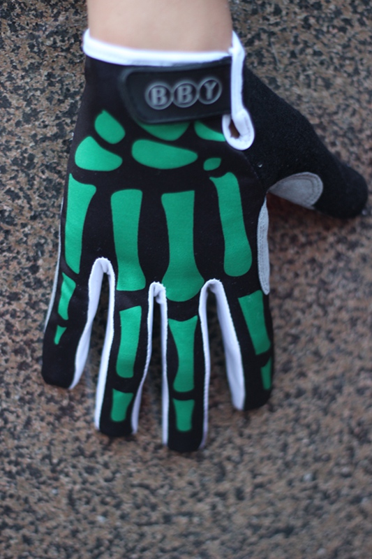 Handschoenen Skull zwart and groen